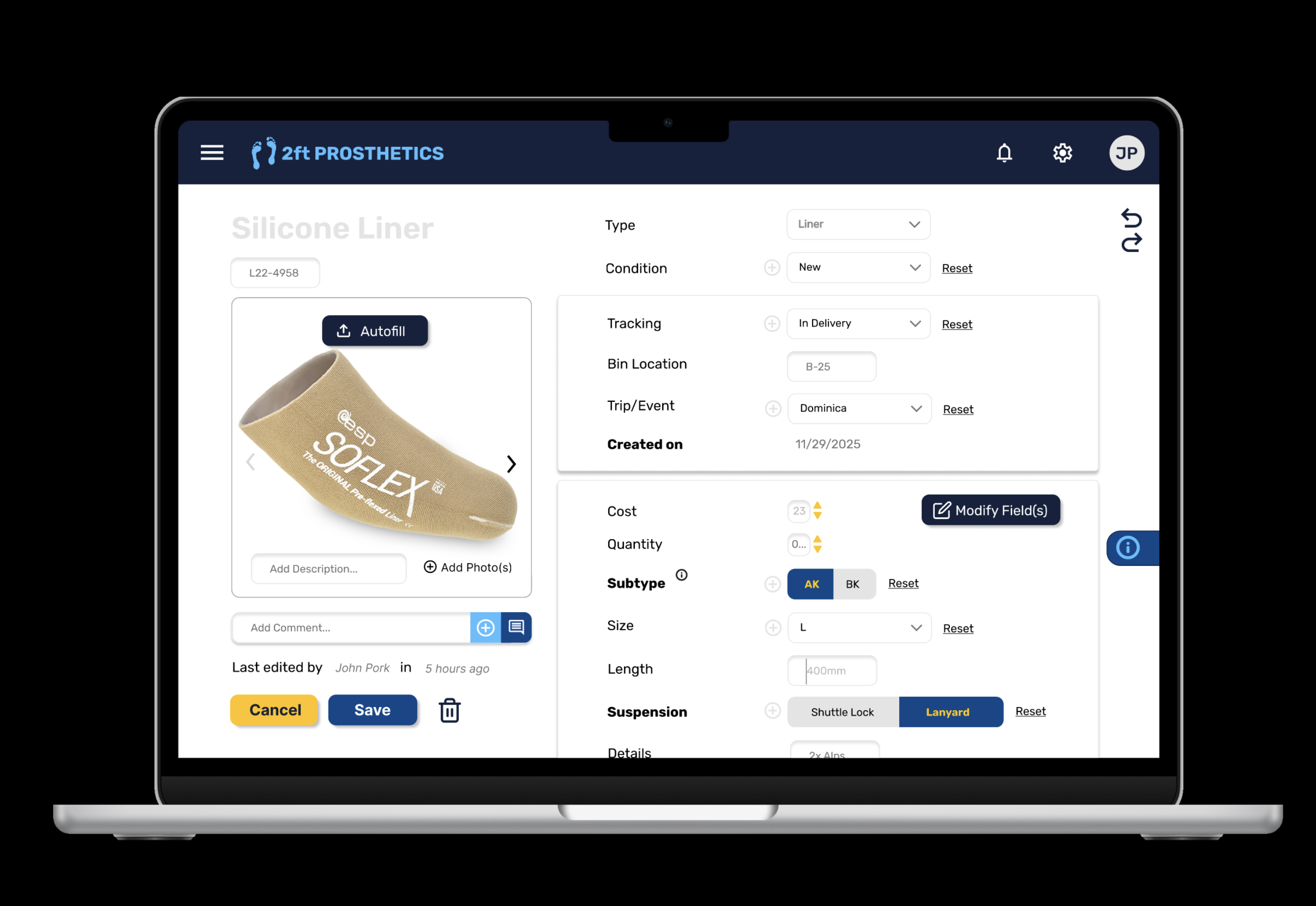 Placeholder: Hi-fi edit component inline popup (blue/yellow)